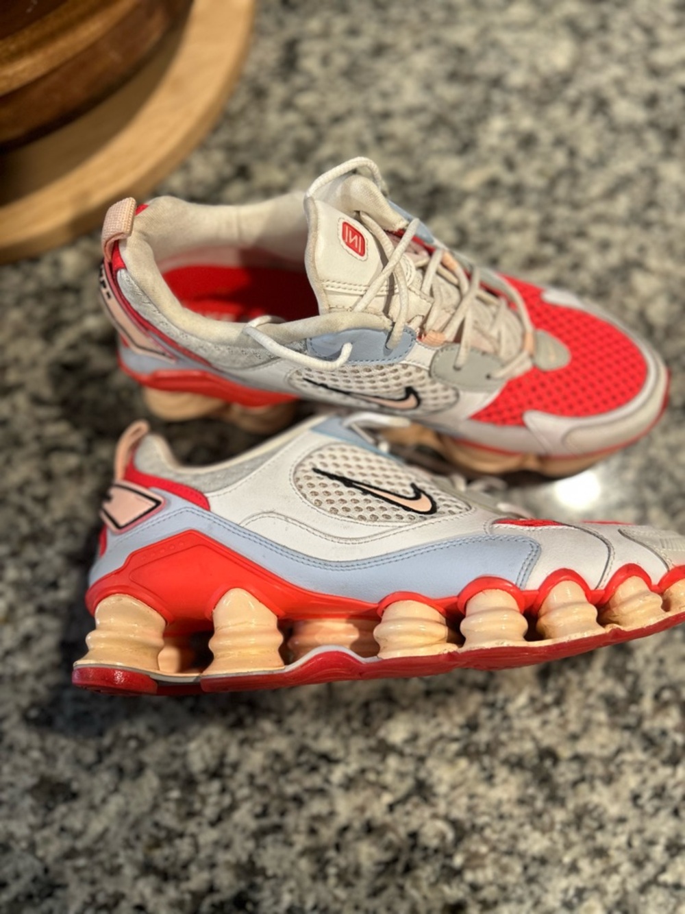 Womens Nike Shox White, Light Blue & Pink